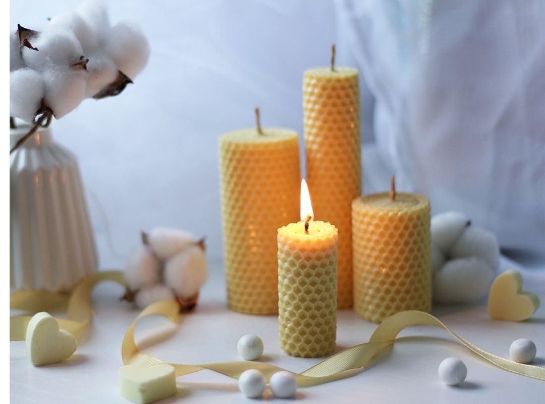 Velas artesanales de cera de abeja